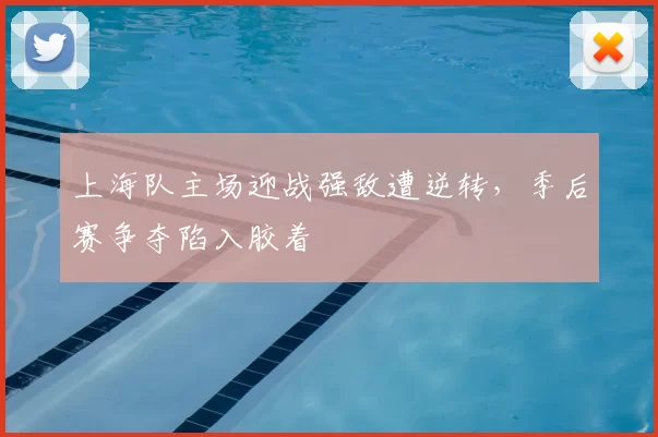 上海队主场迎战强敌遭逆转,季后赛争夺陷入胶着