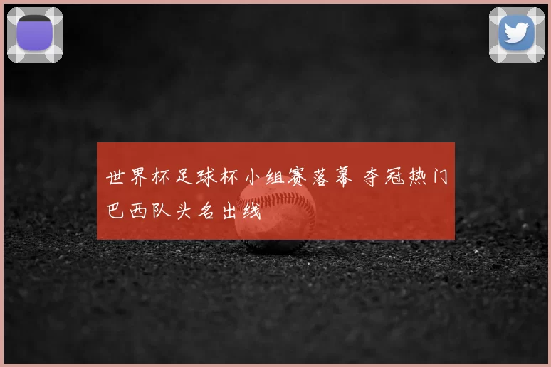 世界杯足球杯小组赛落幕 夺冠热门巴西队头名出线